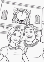 coloriage Shrek transforme et la princesse